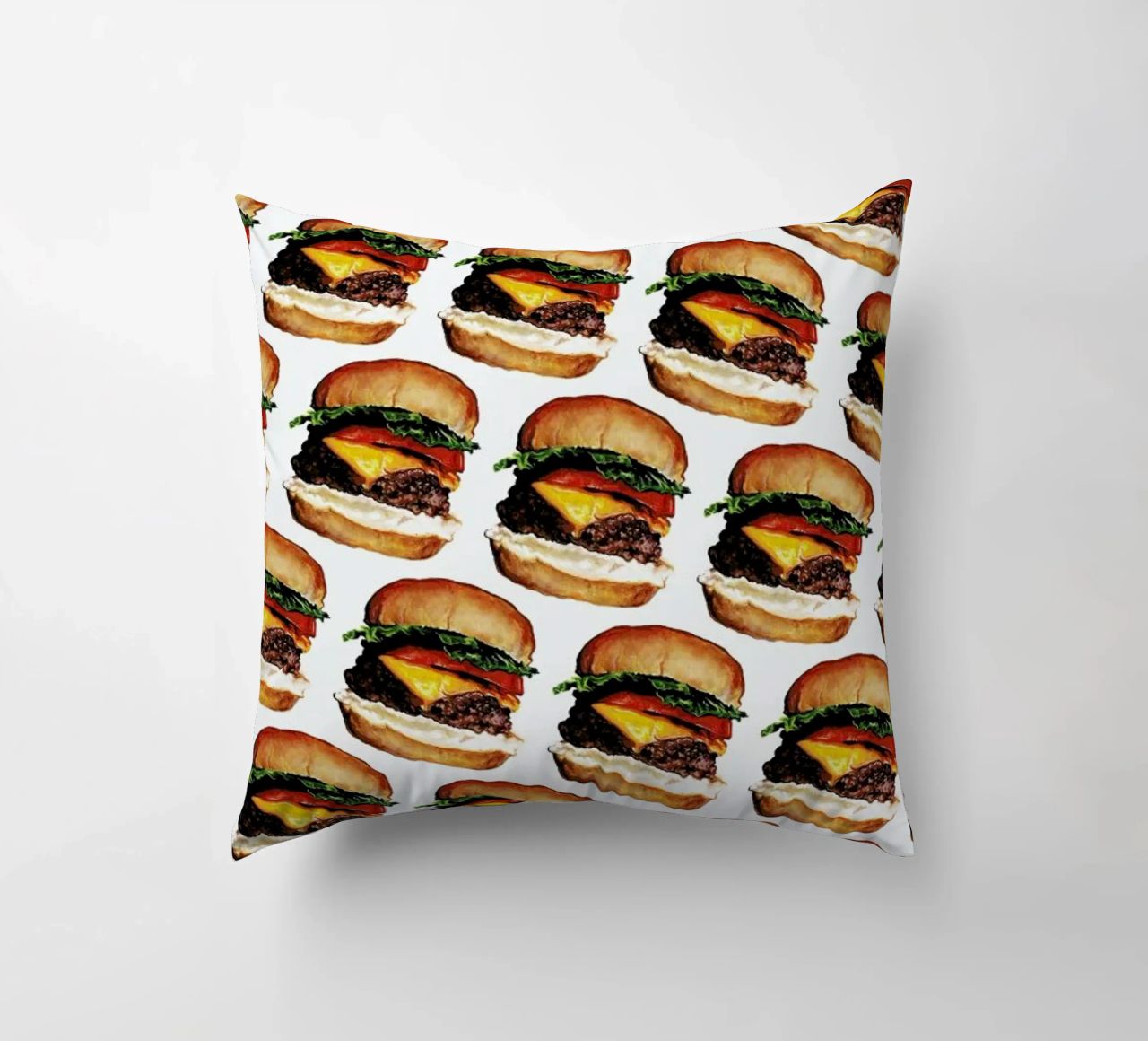 Cheeseburger Pattern cuscino da Kelly Gilleran