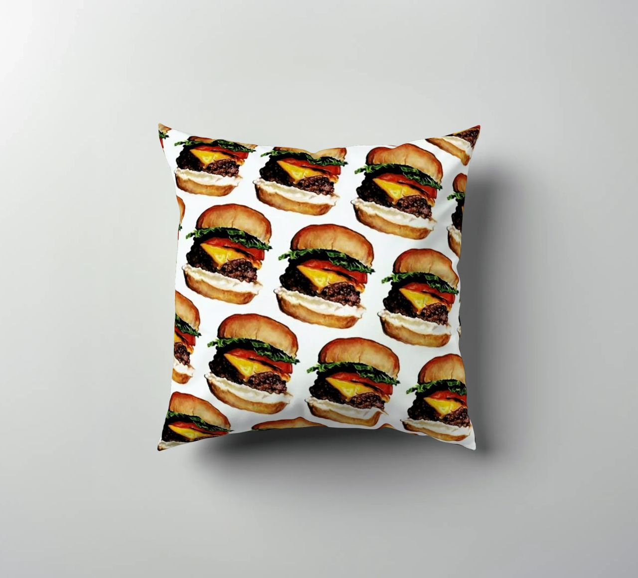 Cheeseburger Pattern cuscino da Kelly Gilleran