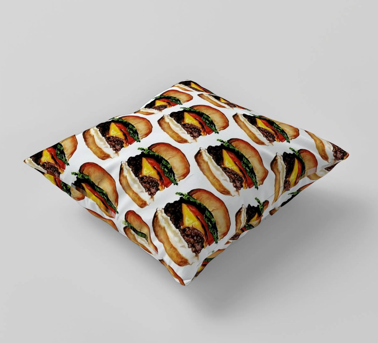Cheeseburger Pattern cuscino da Kelly Gilleran