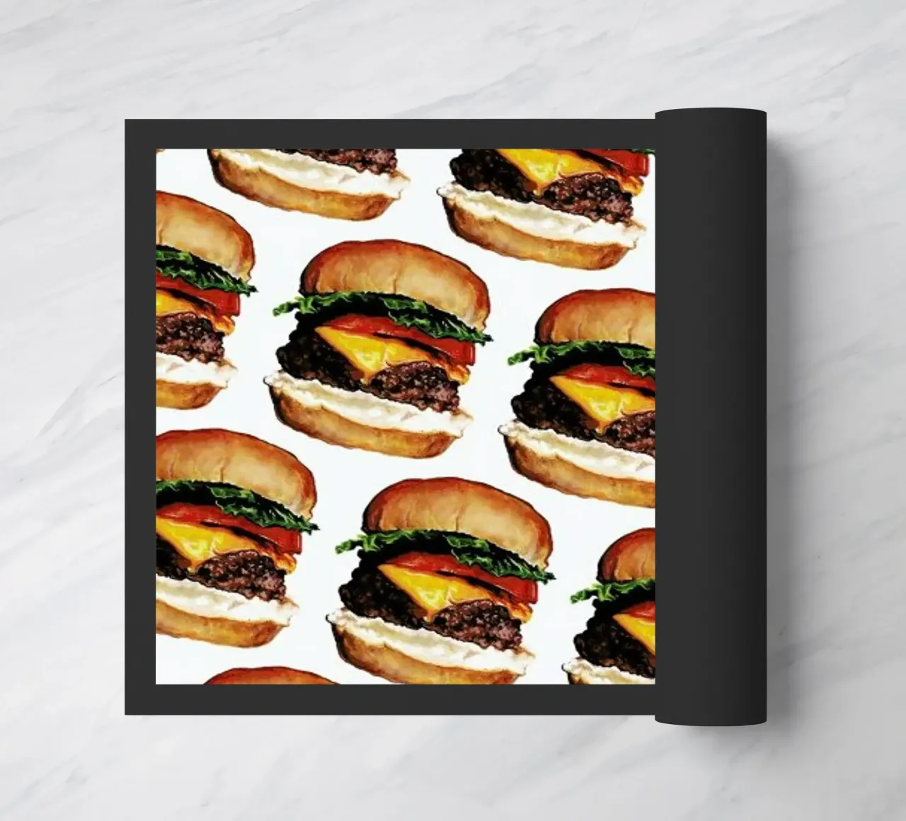 Cheeseburger Pattern felpudo de Kelly Gilleran