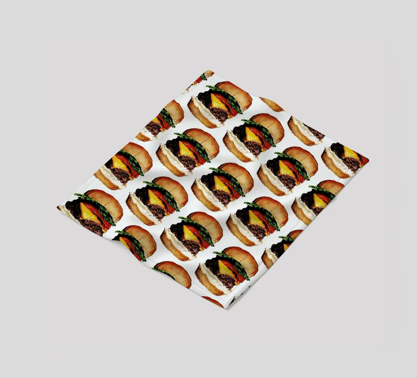 Cheeseburger Pattern fleece blanket by Kelly Gilleran