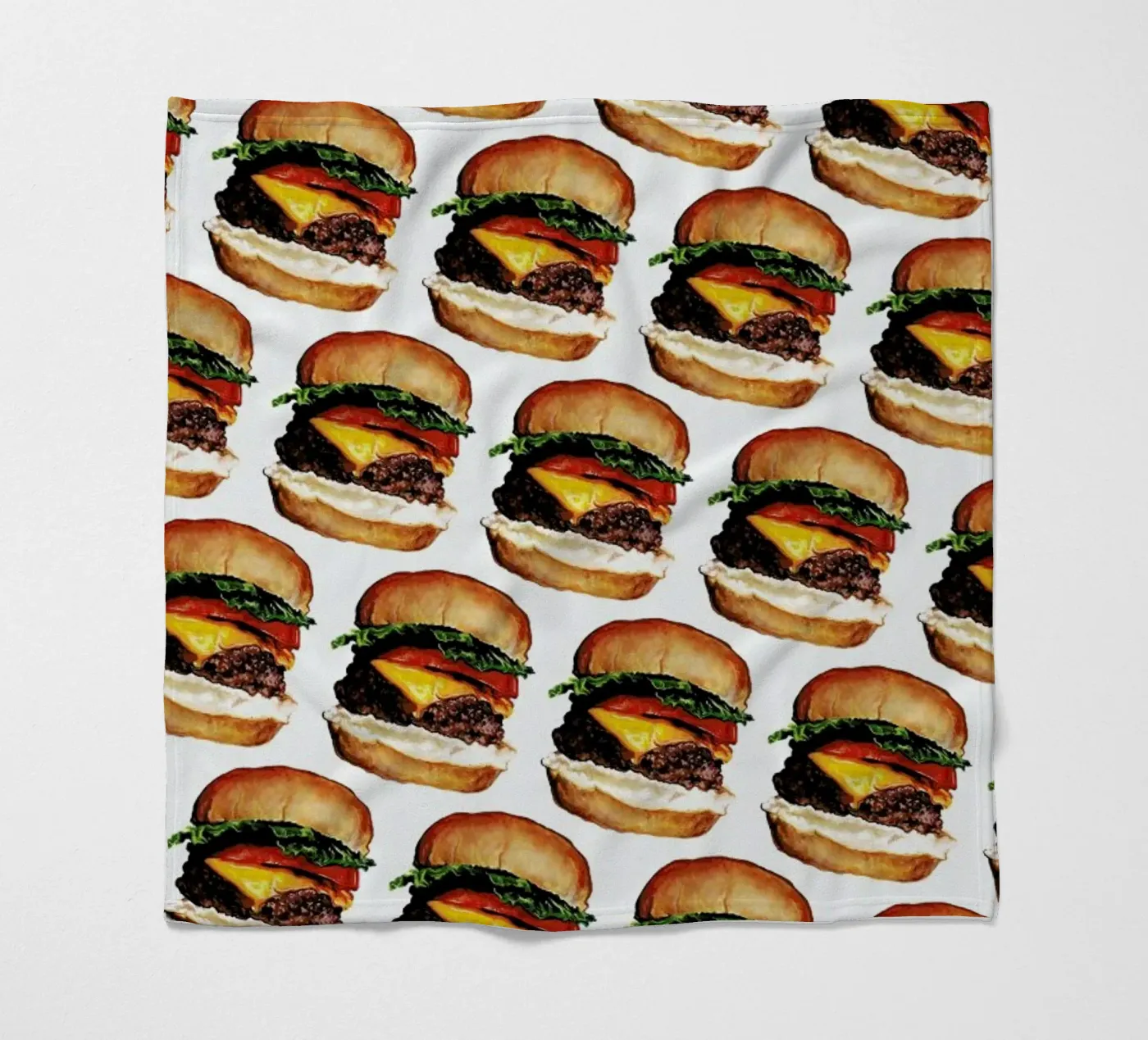 Cheeseburger Pattern fleece blanket by Kelly Gilleran