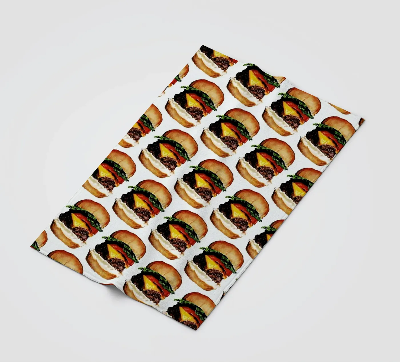 Cheeseburger Pattern fleece blanket by Kelly Gilleran