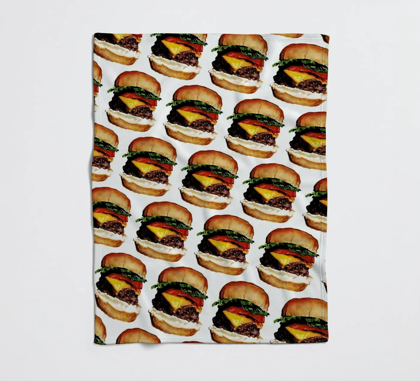Cheeseburger Pattern fleece blanket by Kelly Gilleran