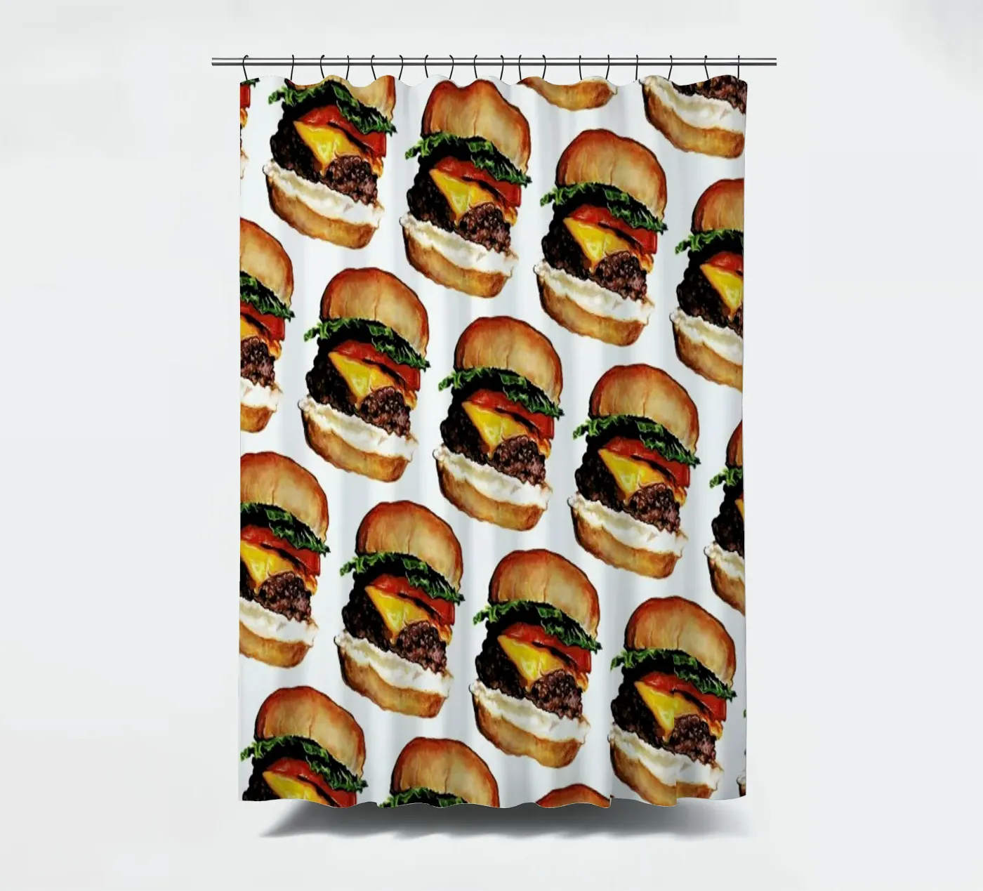 Cheeseburger Pattern Duschvorhang von Kelly Gilleran