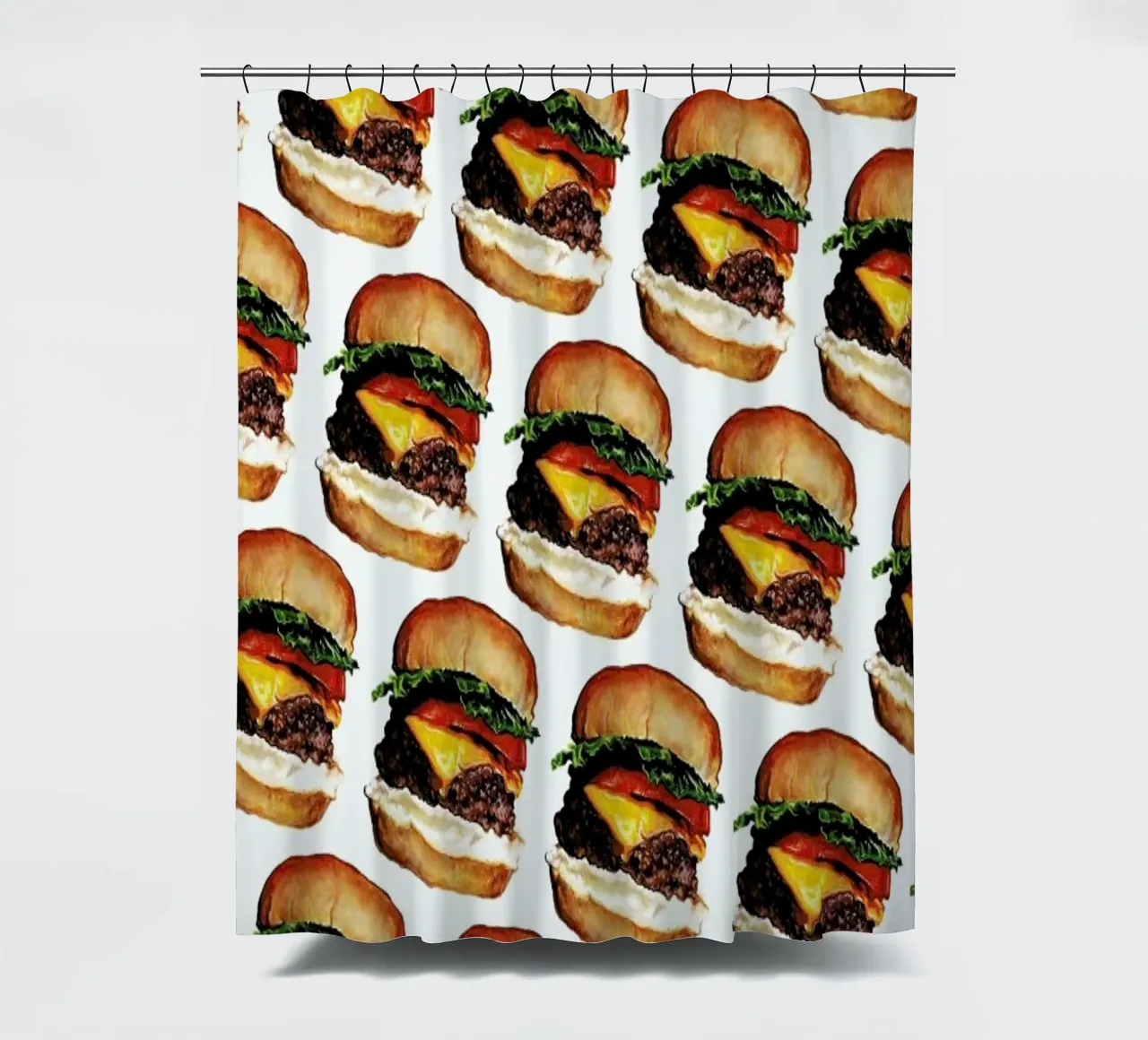 Cheeseburger Pattern Duschvorhang von Kelly Gilleran