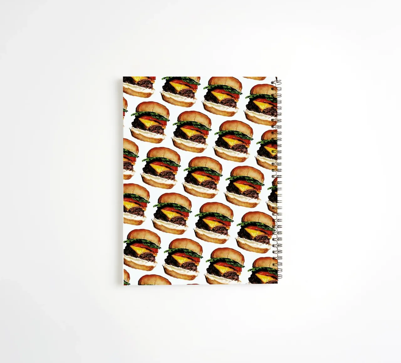 Cheeseburger Pattern spiral notebook by Kelly Gilleran