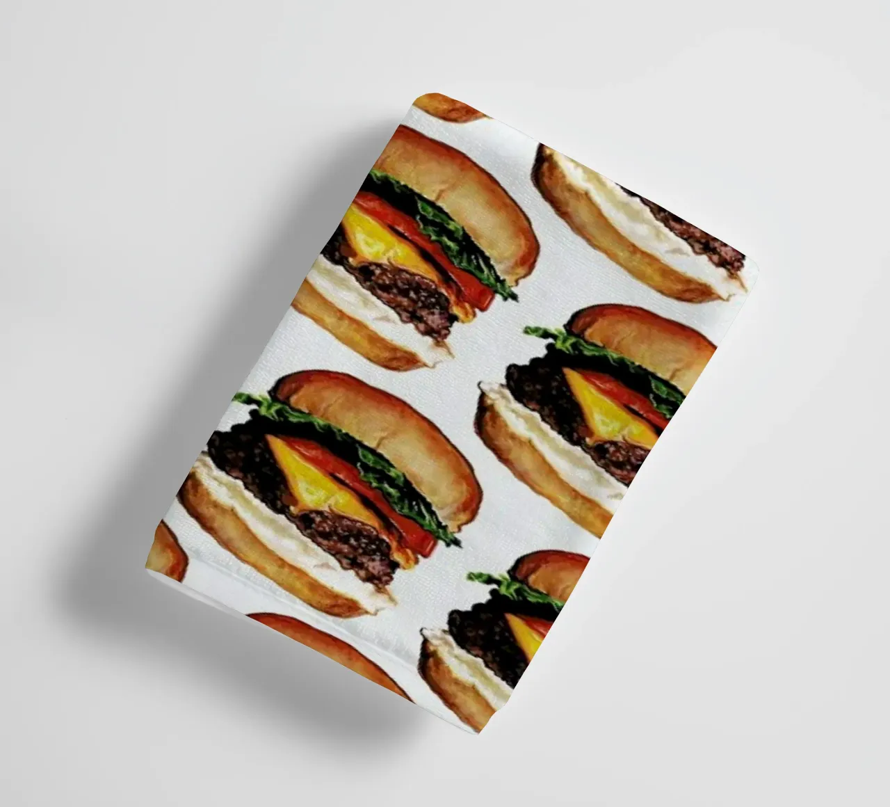 Cheeseburger Pattern towel by Kelly Gilleran