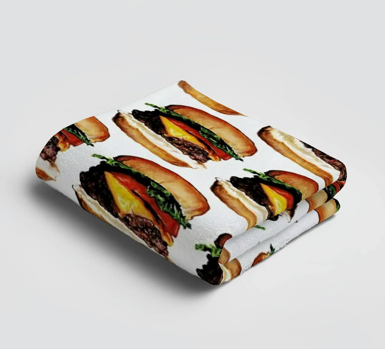 Cheeseburger Pattern towel by Kelly Gilleran