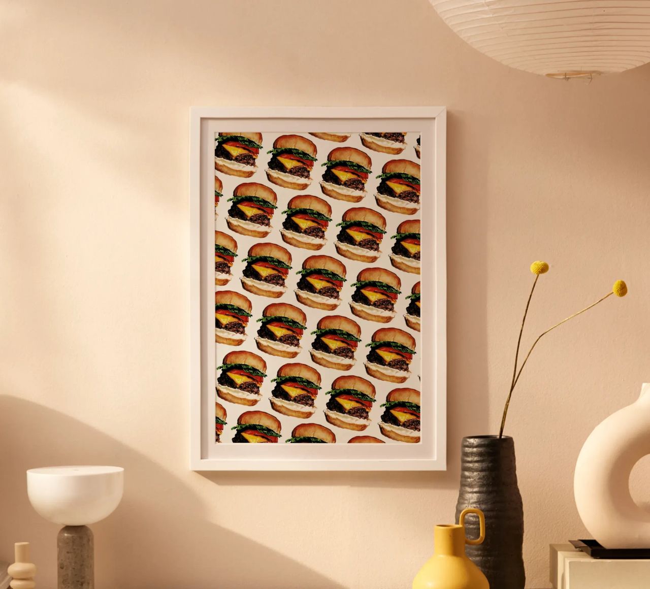 Cheeseburger Pattern carta hahnemühle da Kelly Gilleran