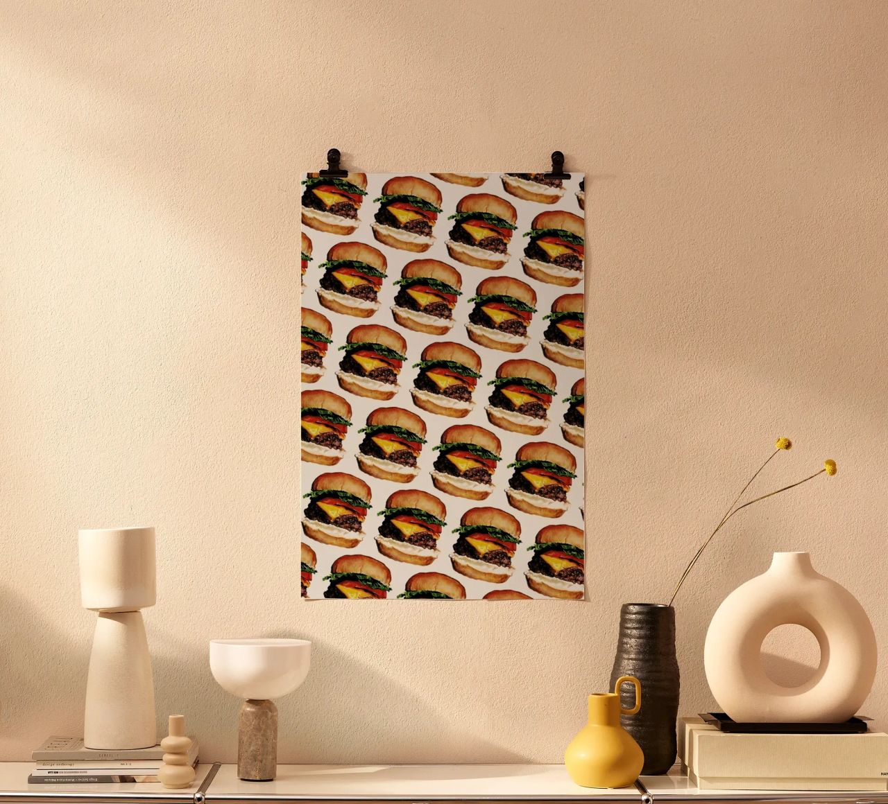 Cheeseburger Pattern carta hahnemühle da Kelly Gilleran