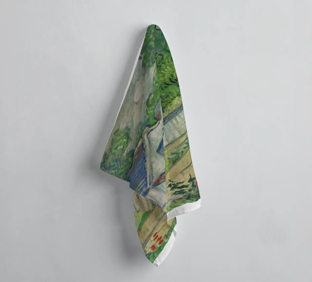 vue des maisons à auvers serviette de bain de Piper Shop Oke