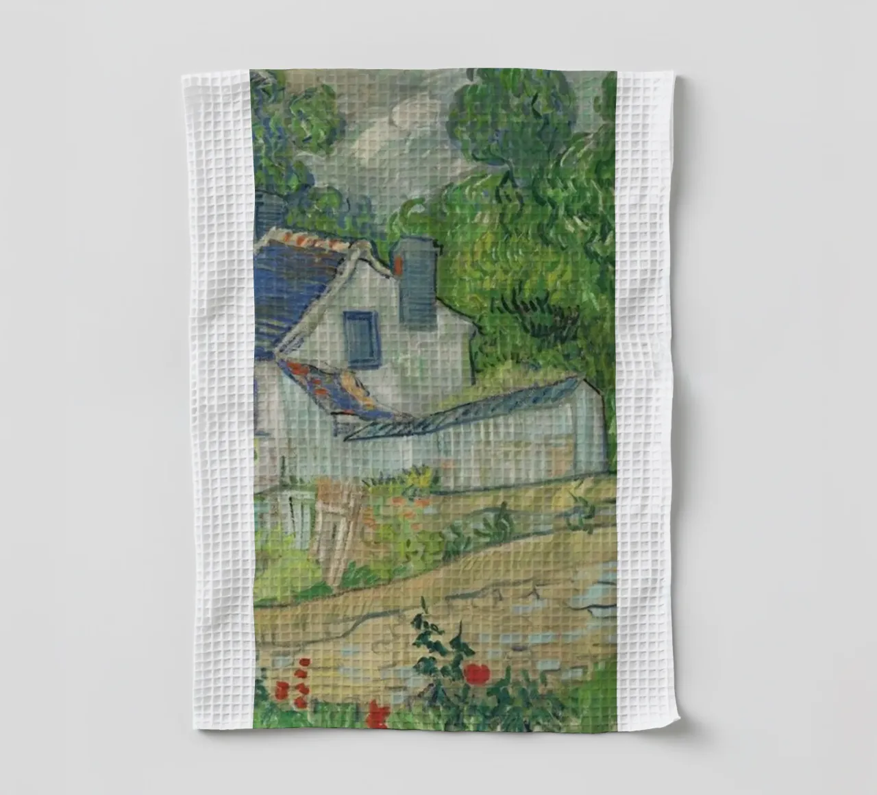 vue des maisons à auvers torchon de Piper Shop Oke