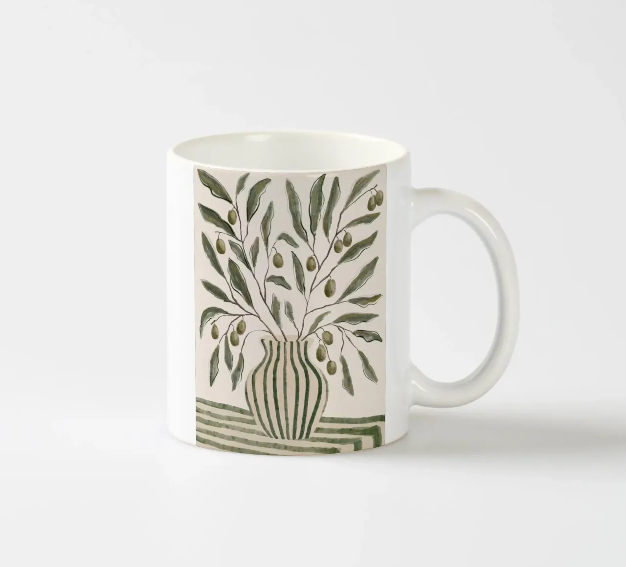Rami di ulivo in vaso tazza in ceramica da Lonnieprints
