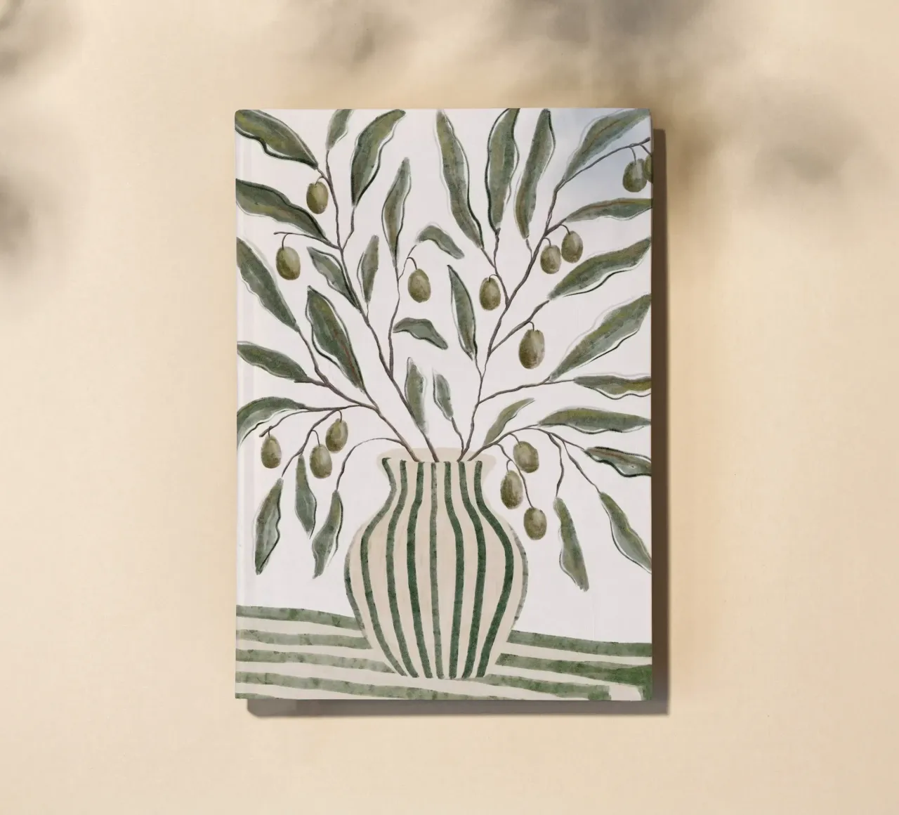 Branches d'olivier dans un vase carnet de notes de Lonnieprints