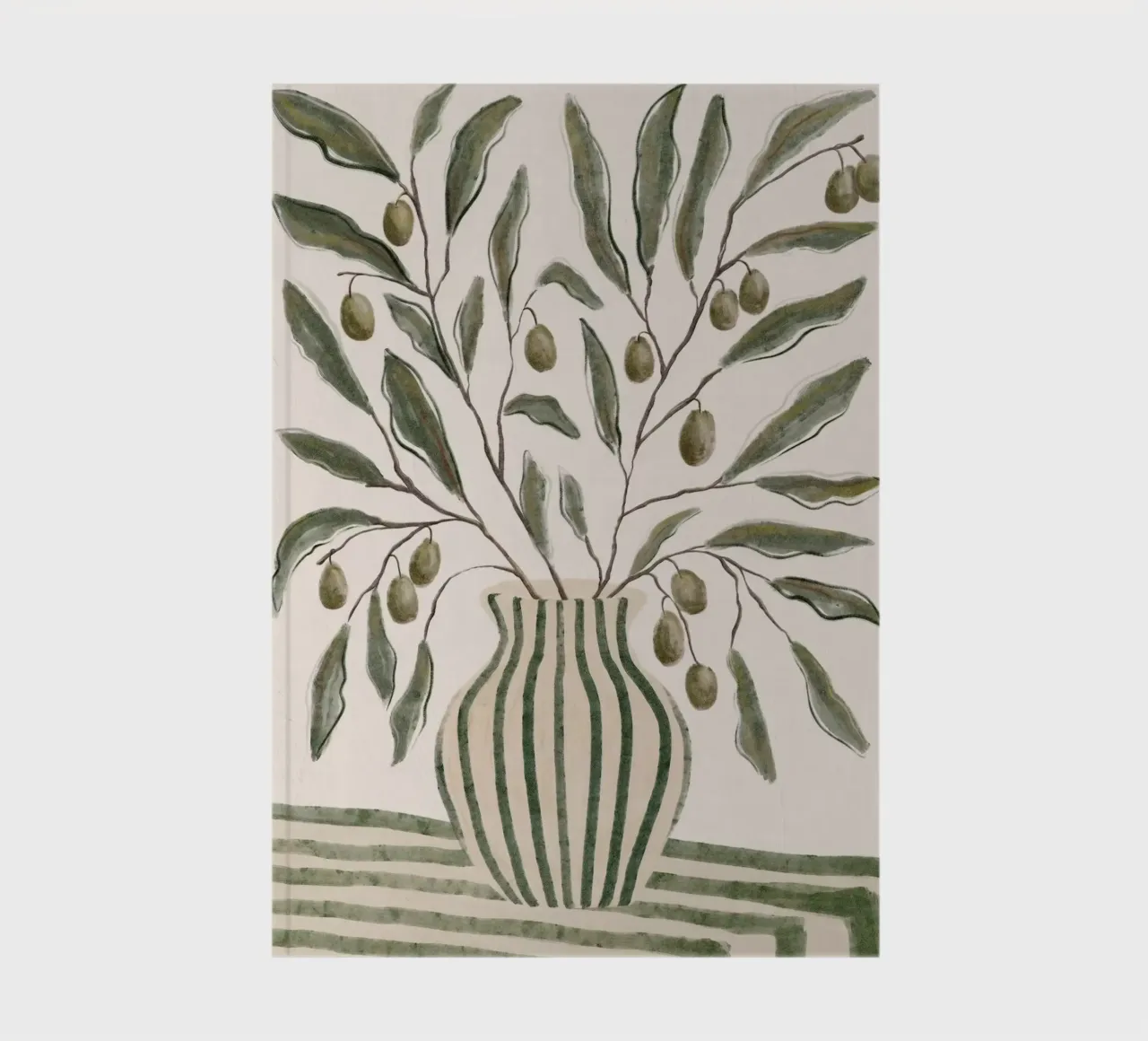 Branches d'olivier dans un vase carnet de notes de Lonnieprints