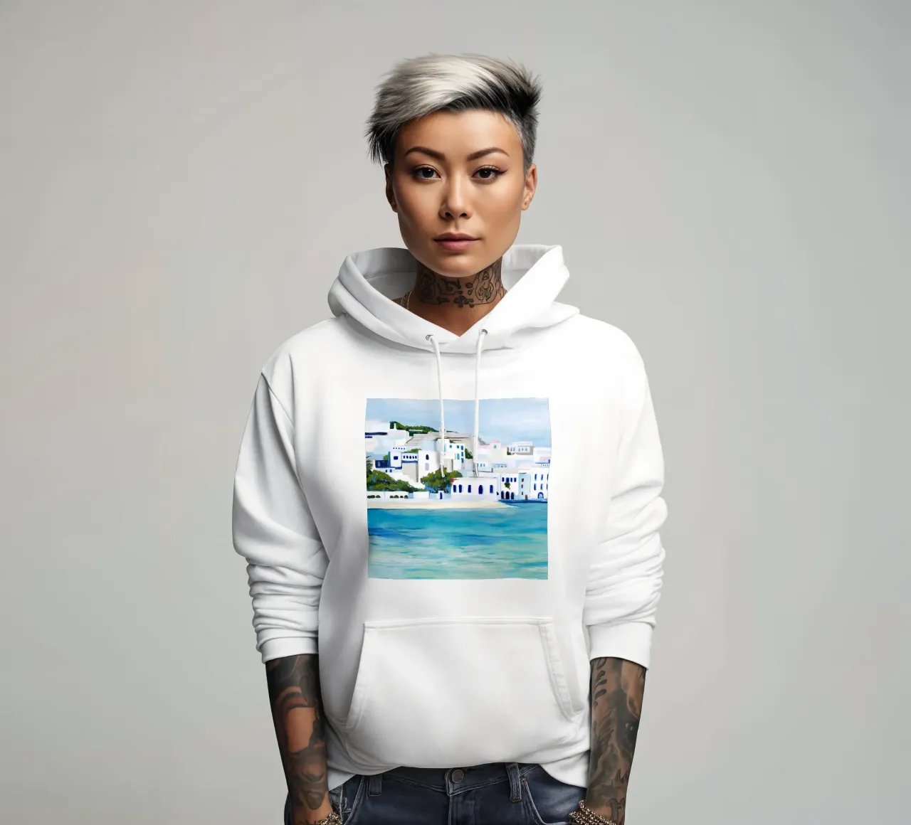 Mykonos I felpa con cappuccio da medineprint