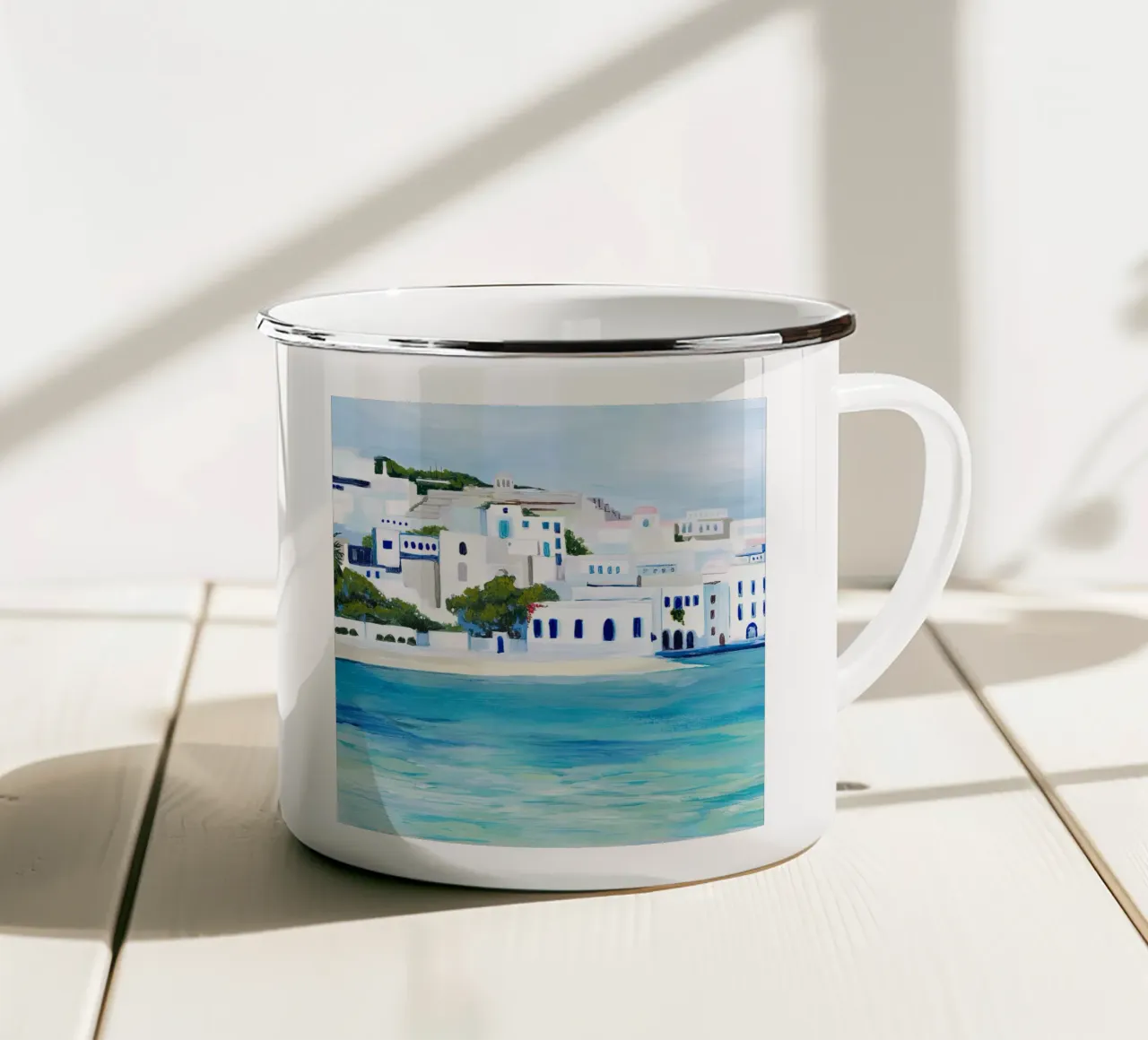 Mykonos I tazza in smalto da medineprint