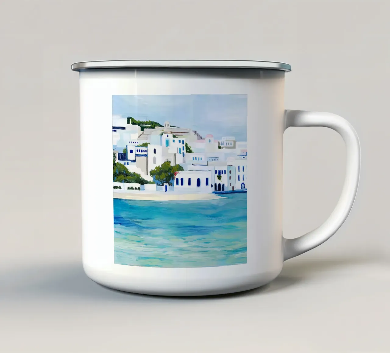 Mykonos I tazza in smalto da medineprint