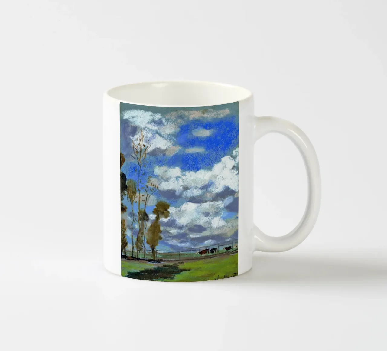 tre mucche nel prato tazza in ceramica da SMG Store