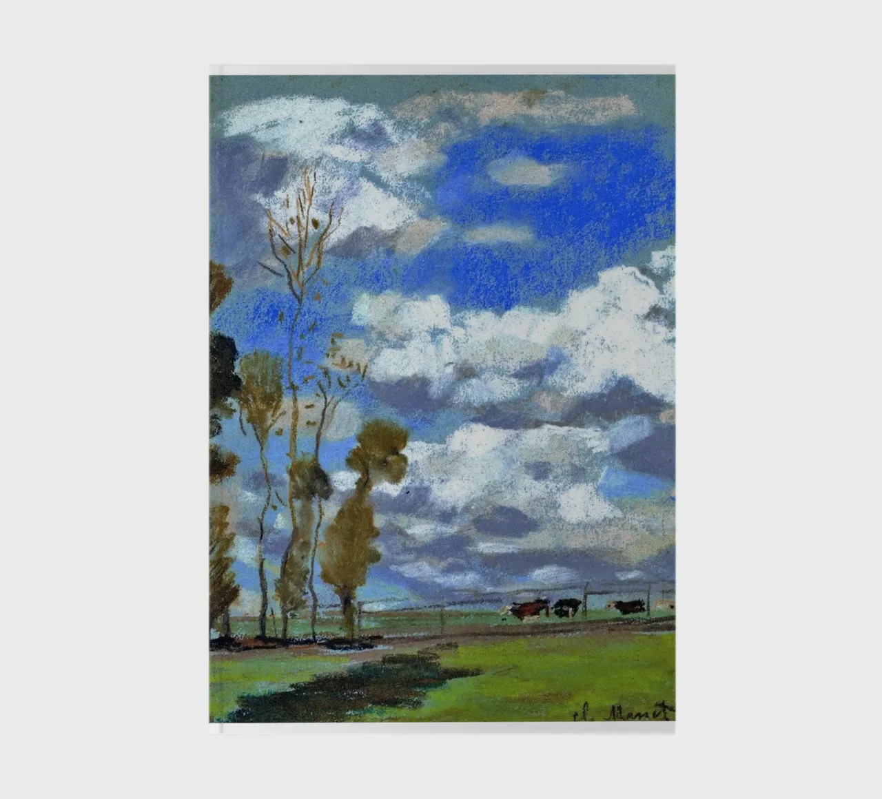 three cows in the meadow notebook by SMG Store