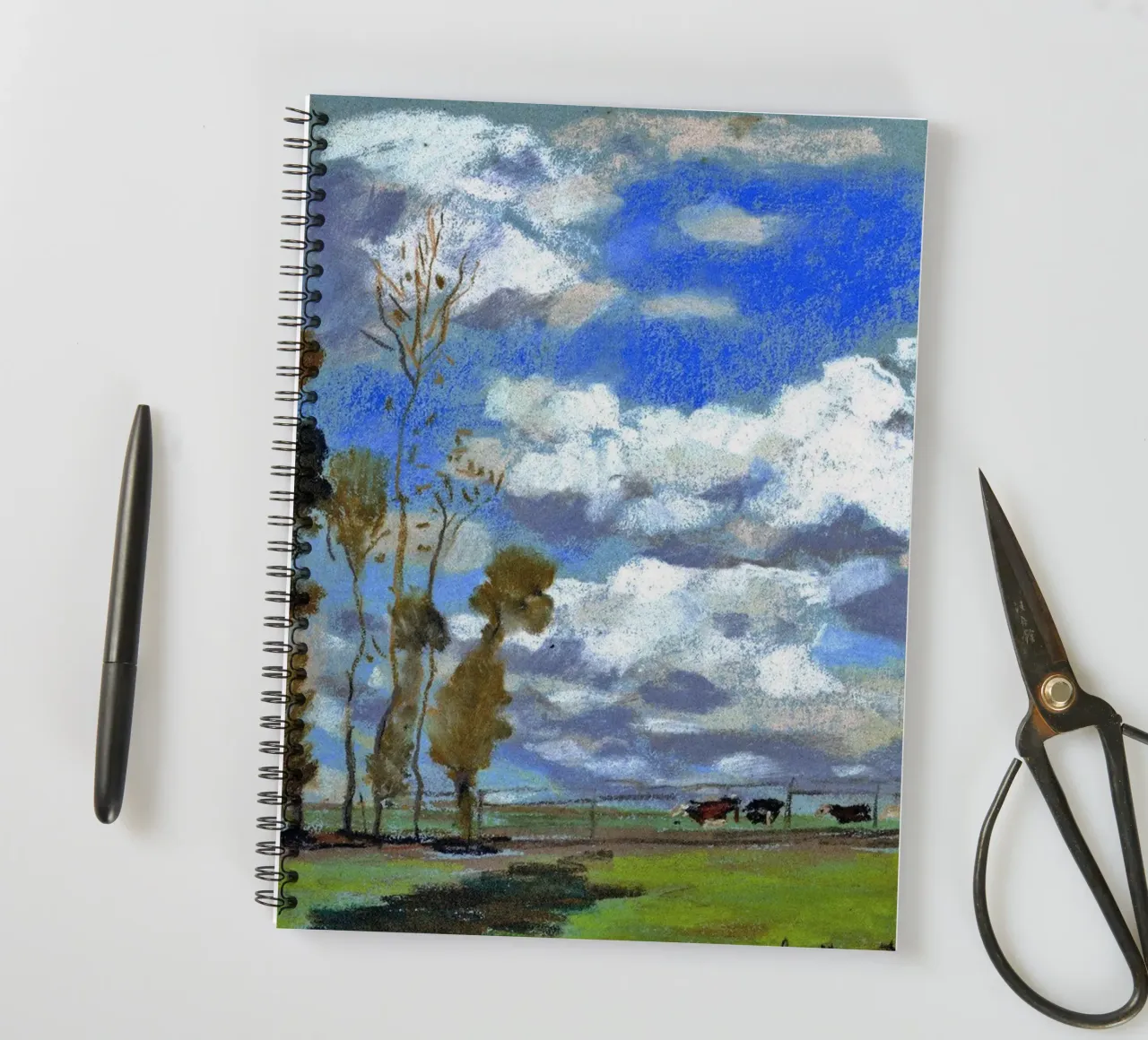 three cows in the meadow spiral notebook by SMG Store