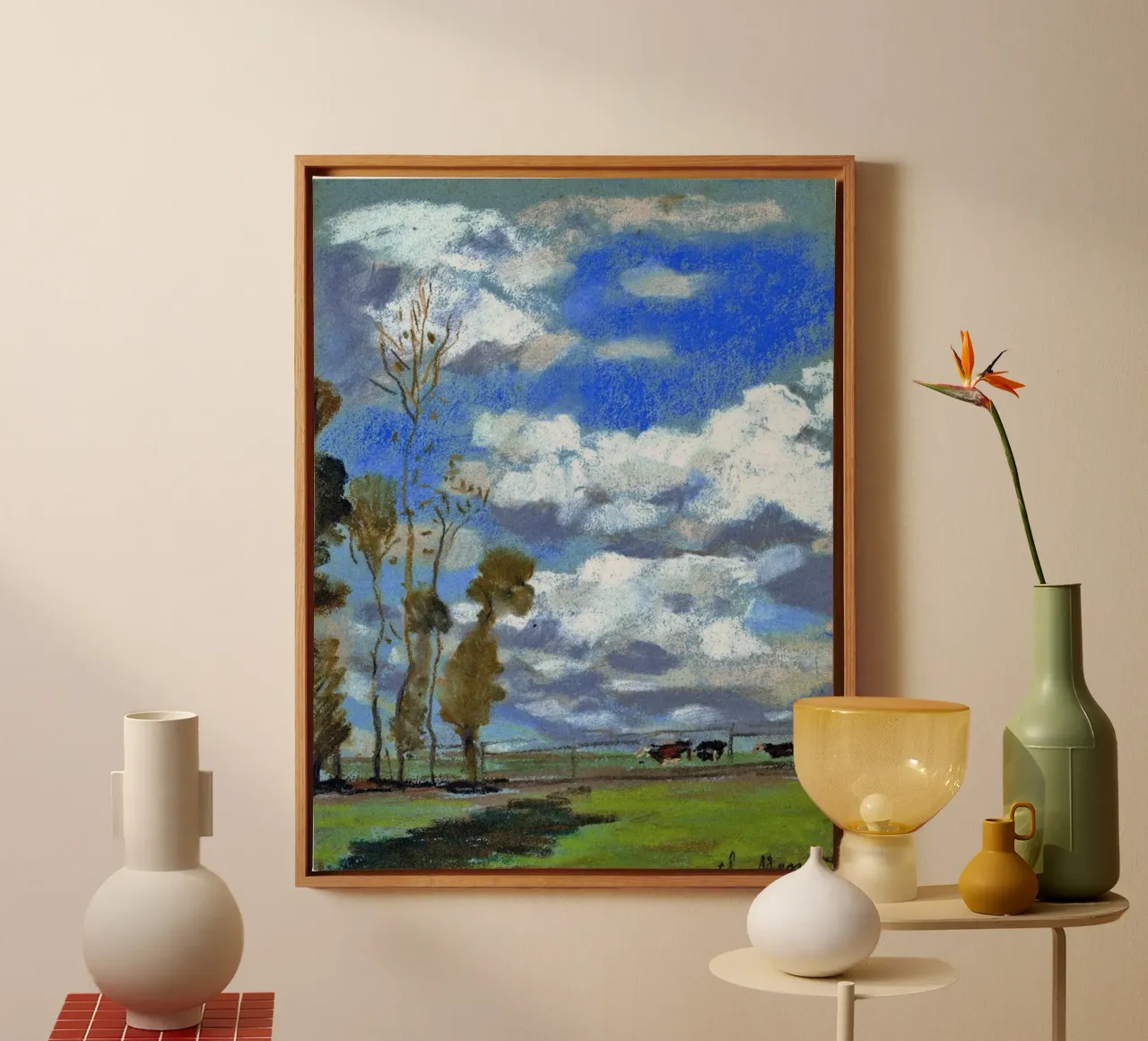 three cows in the meadow canvas by SMG Store