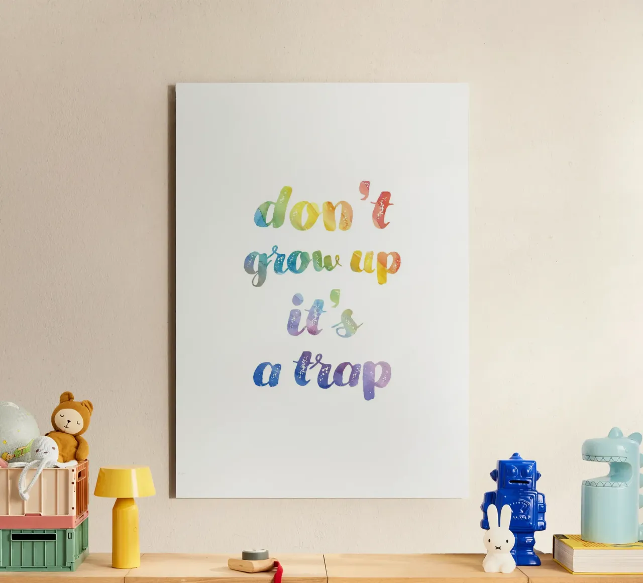 Don't grow up it's a trap alluminio dibond da PinkCandyWalls