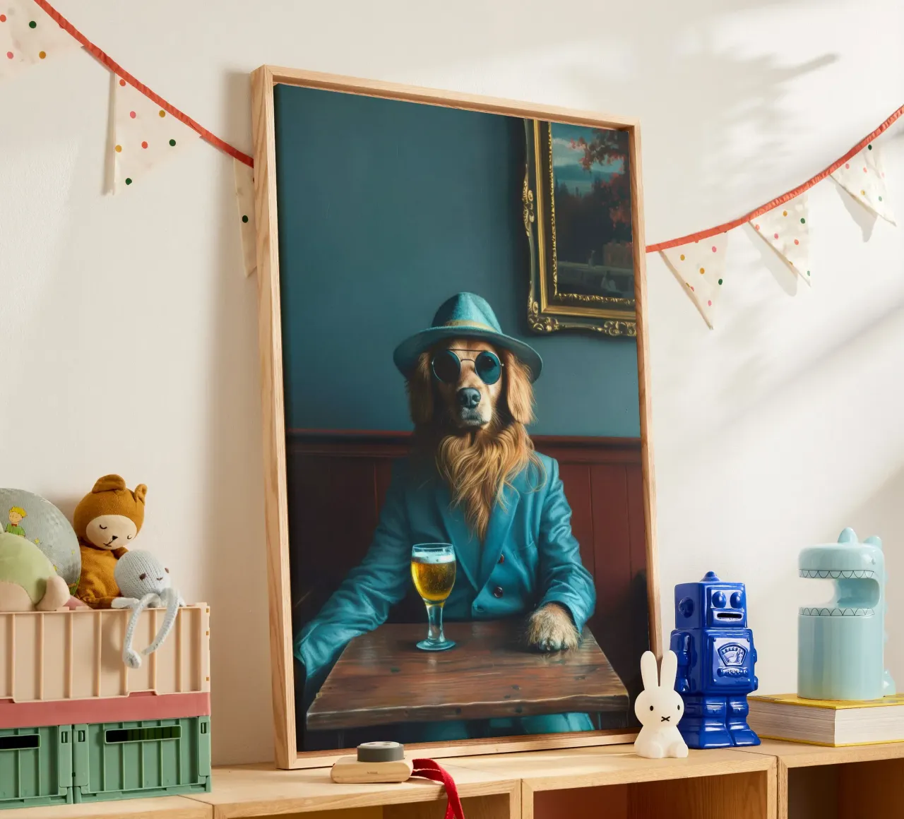 Lucas tela con Cornice a cassetta da Affiches Chien Originales – Dogland
