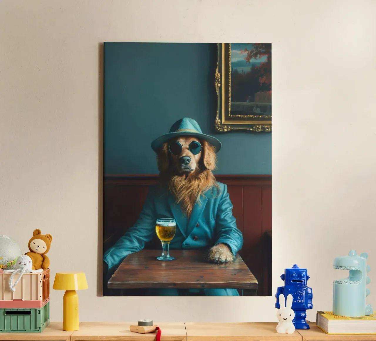 Lucas tela con Cornice a cassetta da Affiches Chien Originales – Dogland