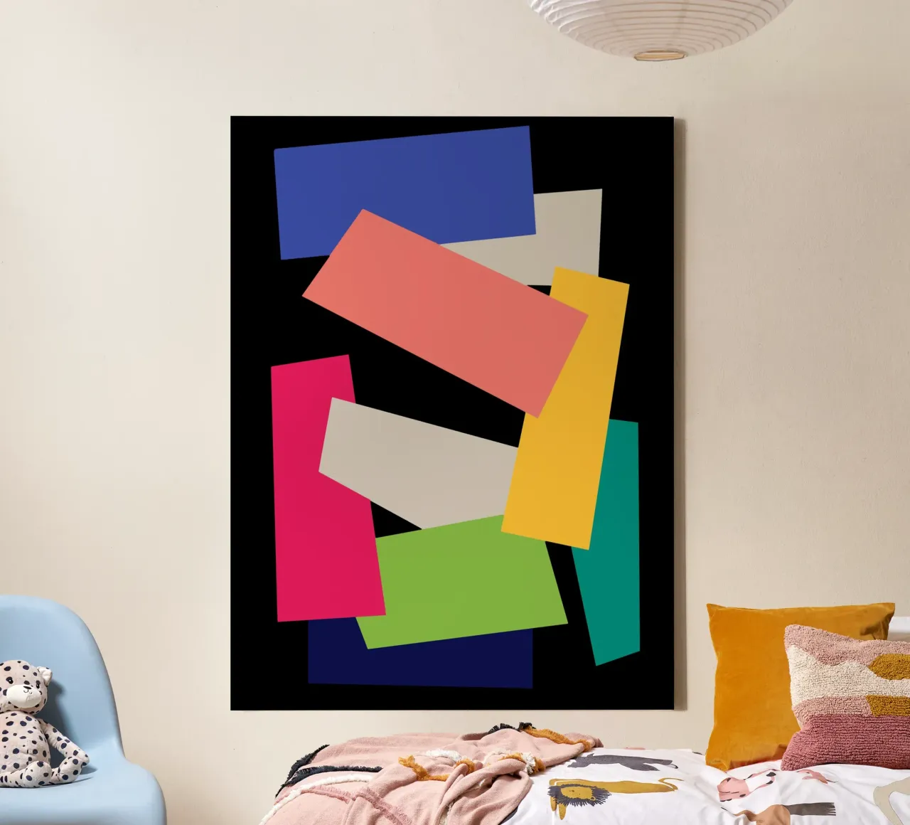 Rectangle tangle canvas by Little Dean