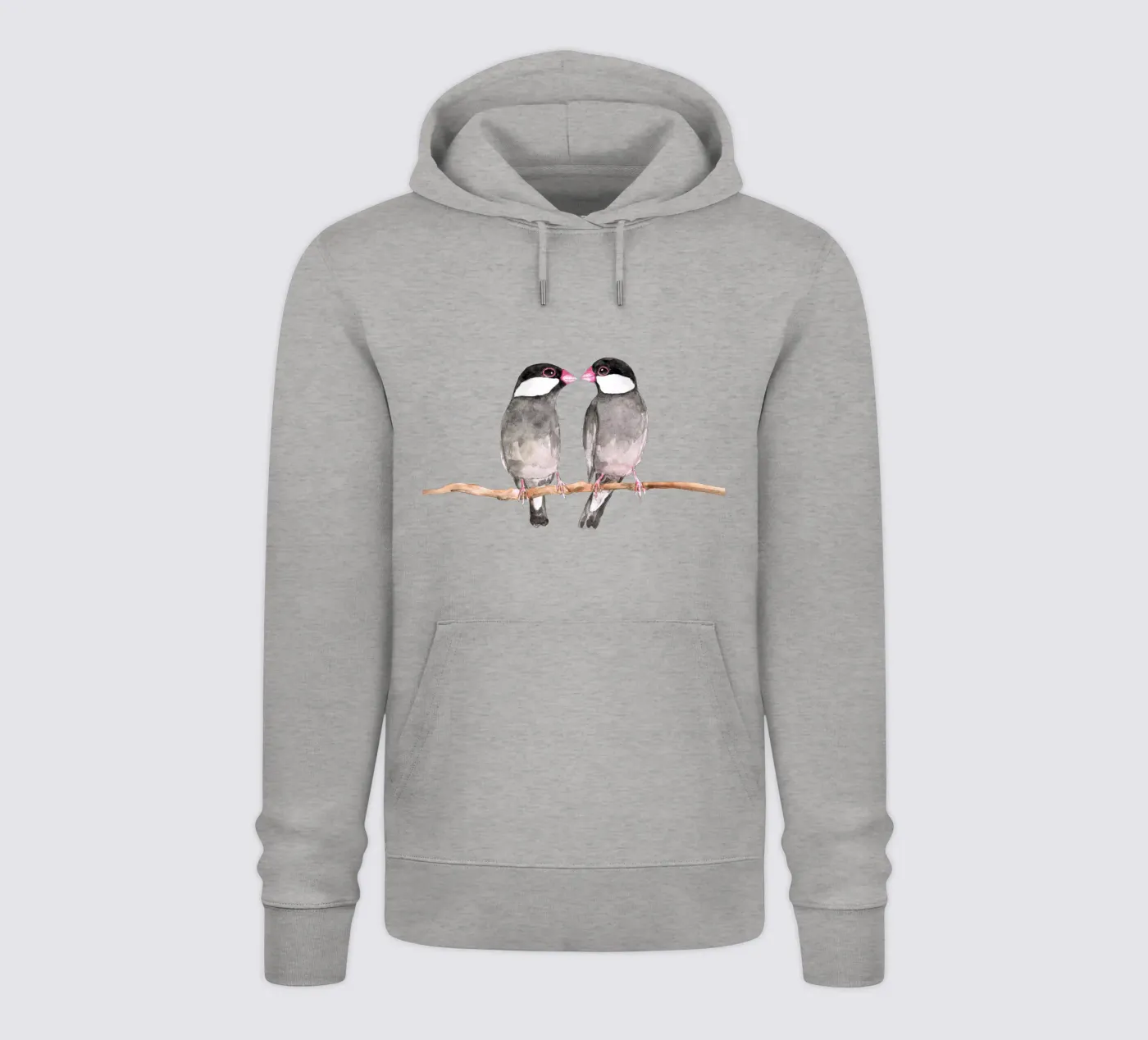 Two kissing Java sparrows hoodie by BwiseLizzy
