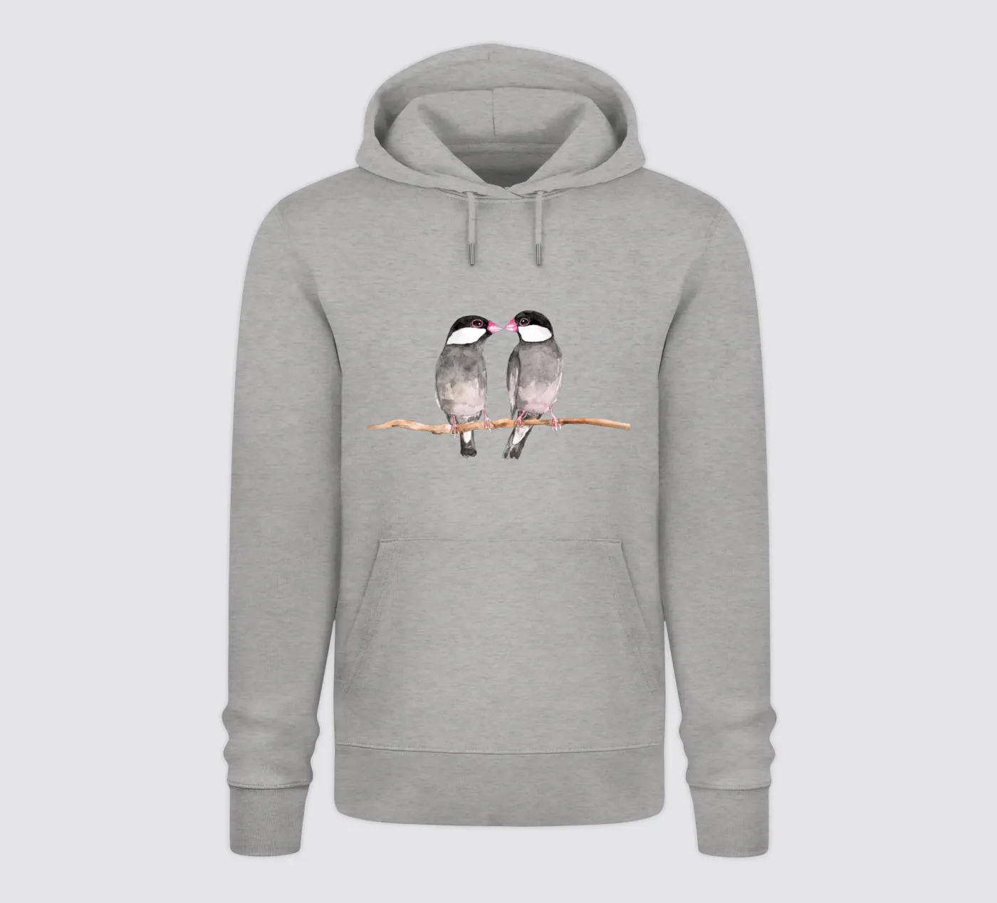 Two kissing Java sparrows hoodie by BwiseLizzy