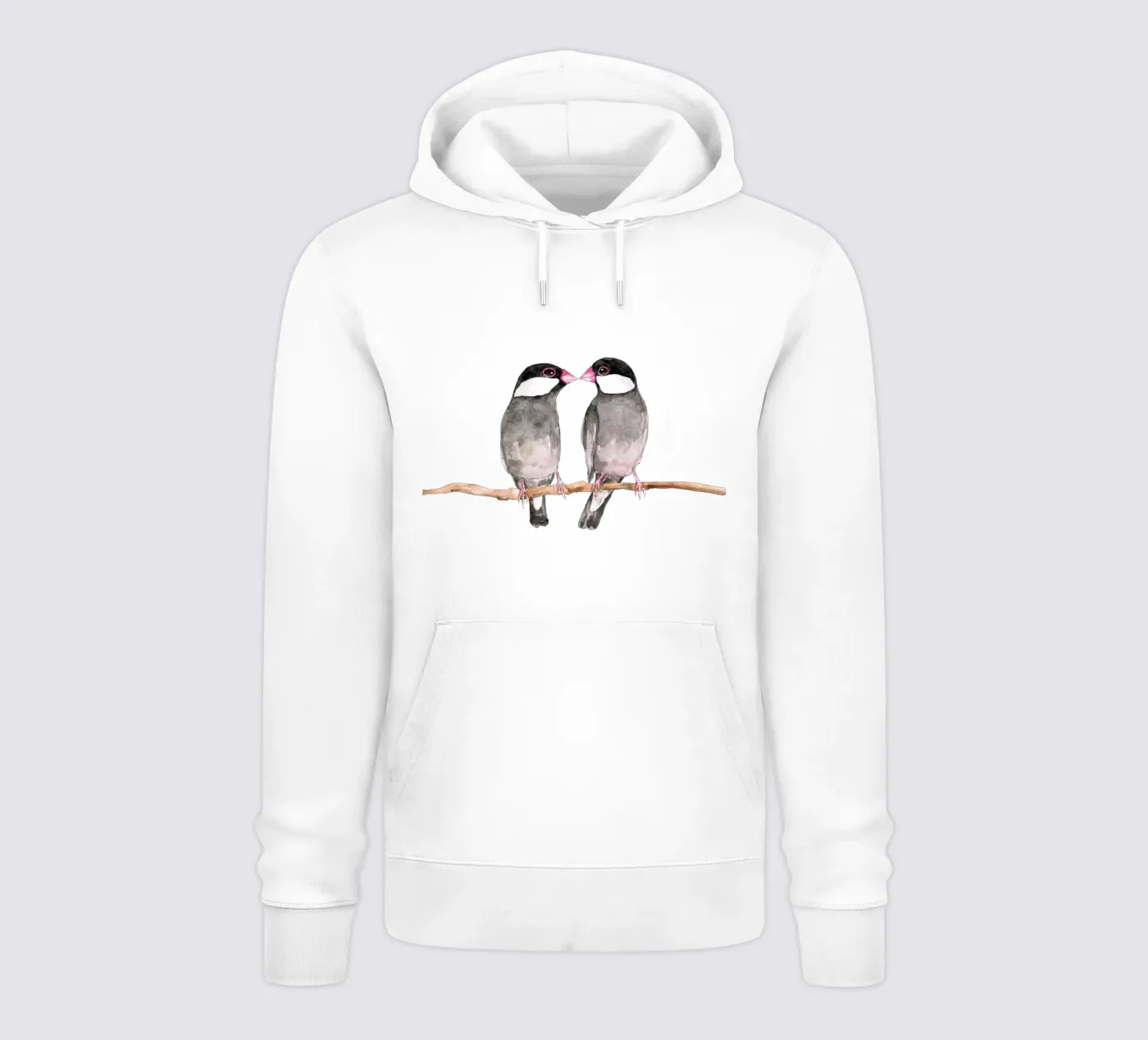 Two kissing Java sparrows hoodie by BwiseLizzy