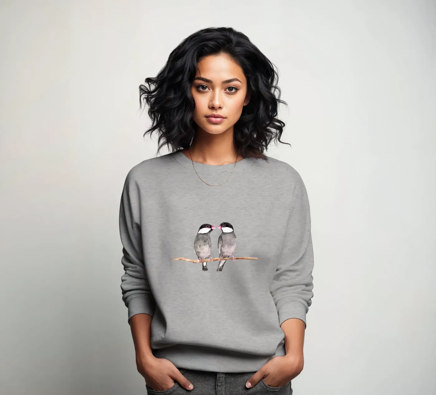 Twee kussende Java-mussen sweatshirt van BwiseLizzy