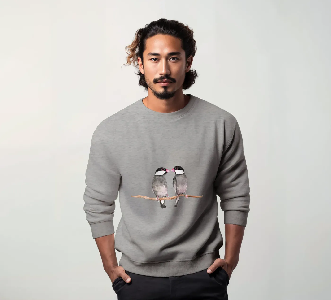 Twee kussende Java-mussen sweatshirt van BwiseLizzy