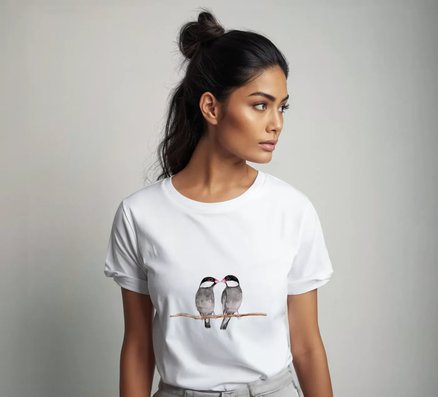 Due passeri di Giava che si baciano t-shirt da BwiseLizzy