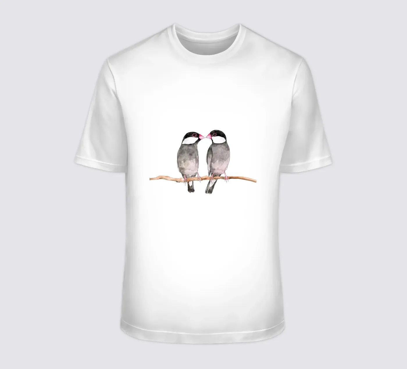 Two kissing Java sparrows t-shirt da BwiseLizzy