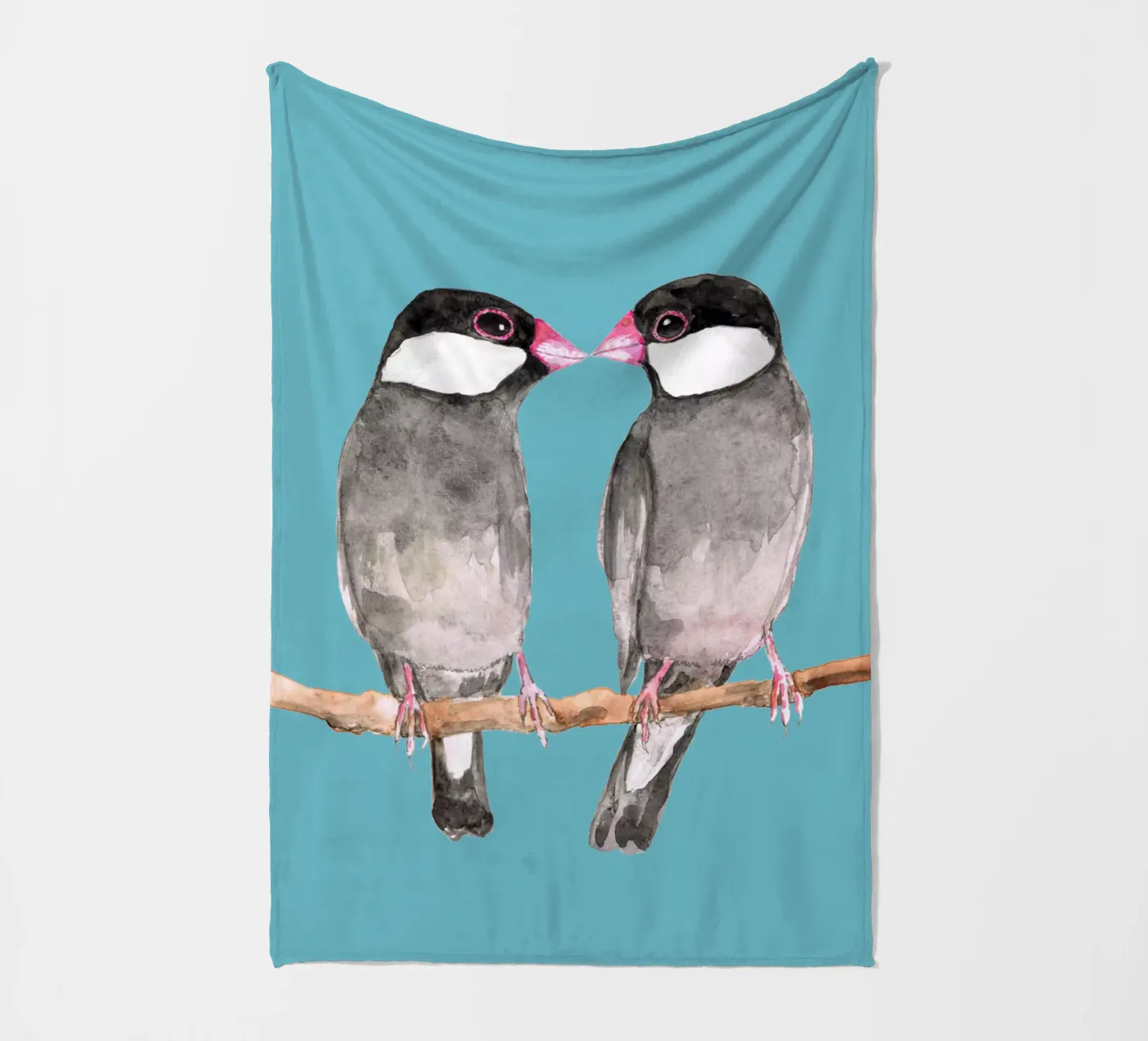 Two kissing Java sparrows coperta in pile da BwiseLizzy