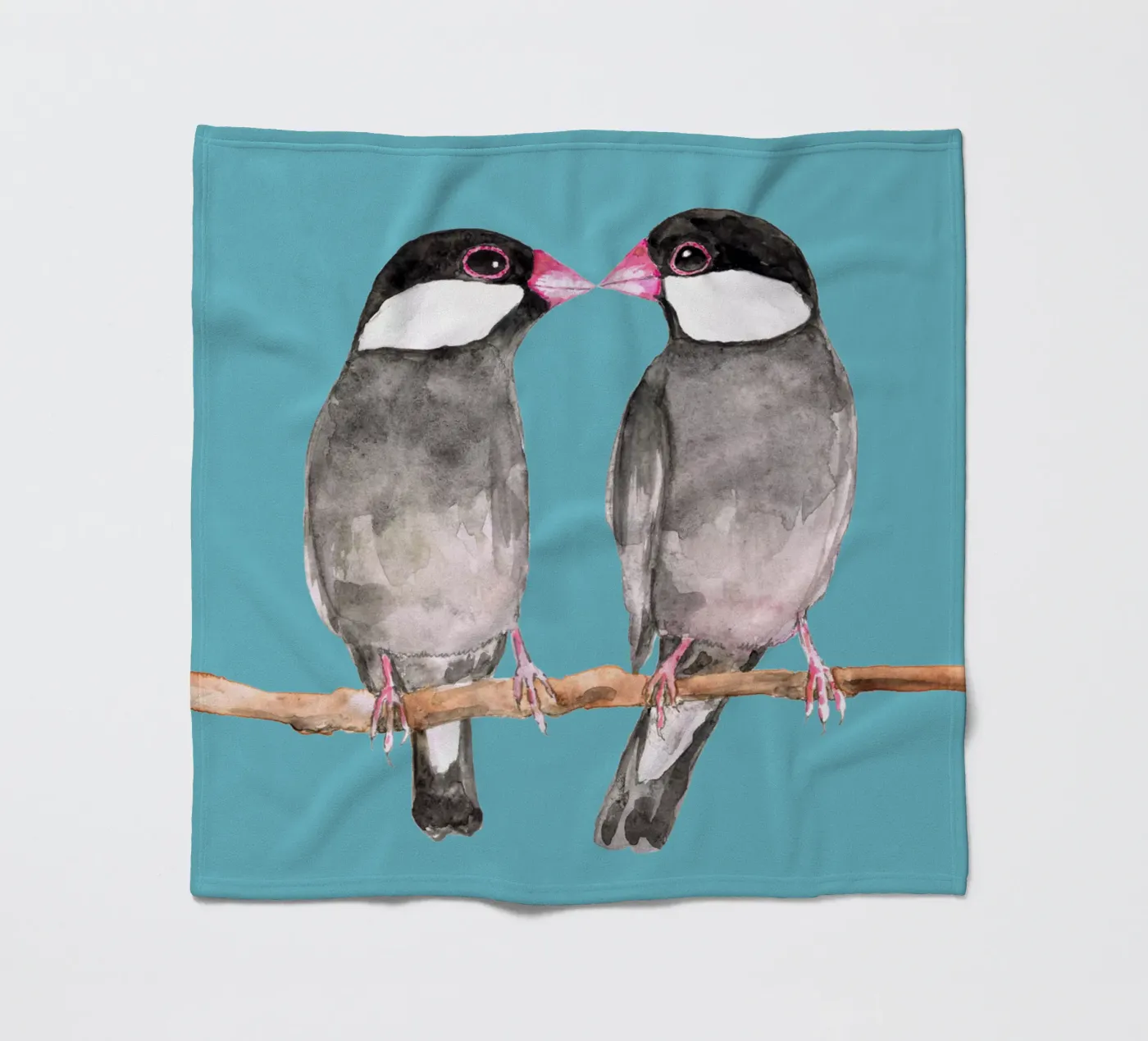 Two kissing Java sparrows coperta in pile da BwiseLizzy