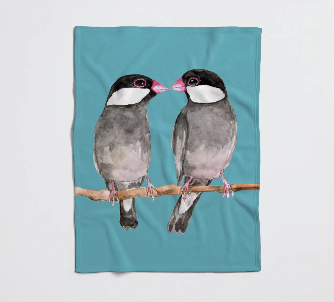 Deux moineaux de Java s'embrassant plaid polaire de BwiseLizzy