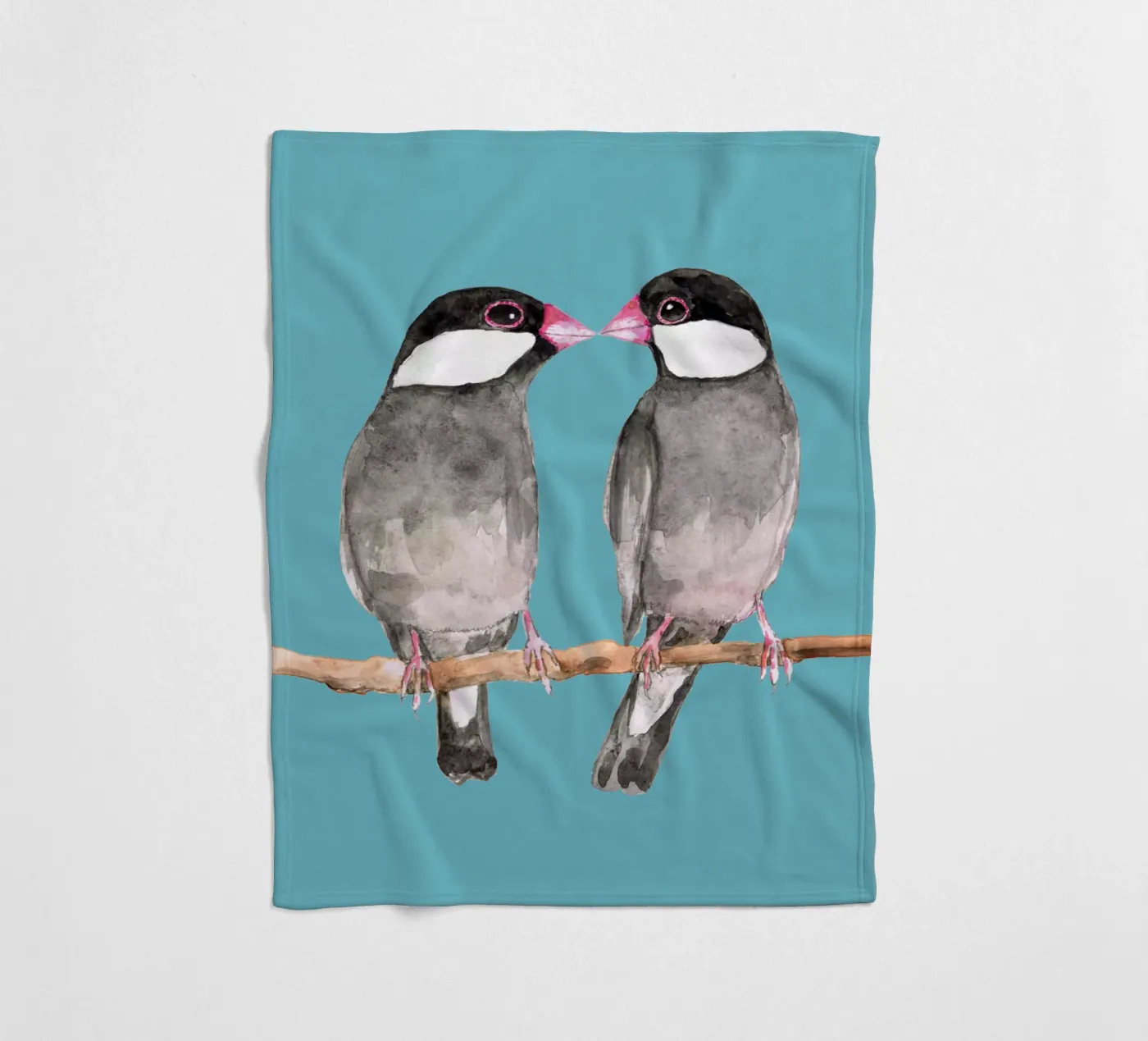 Two kissing Java sparrows coperta in pile da BwiseLizzy