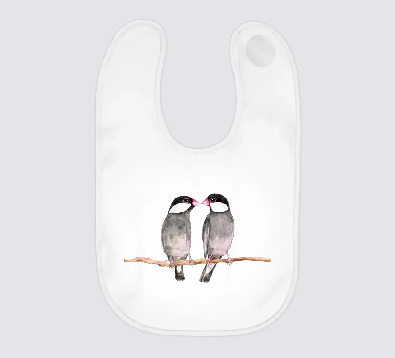 Deux moineaux de Java s'embrassant bavoir de BwiseLizzy