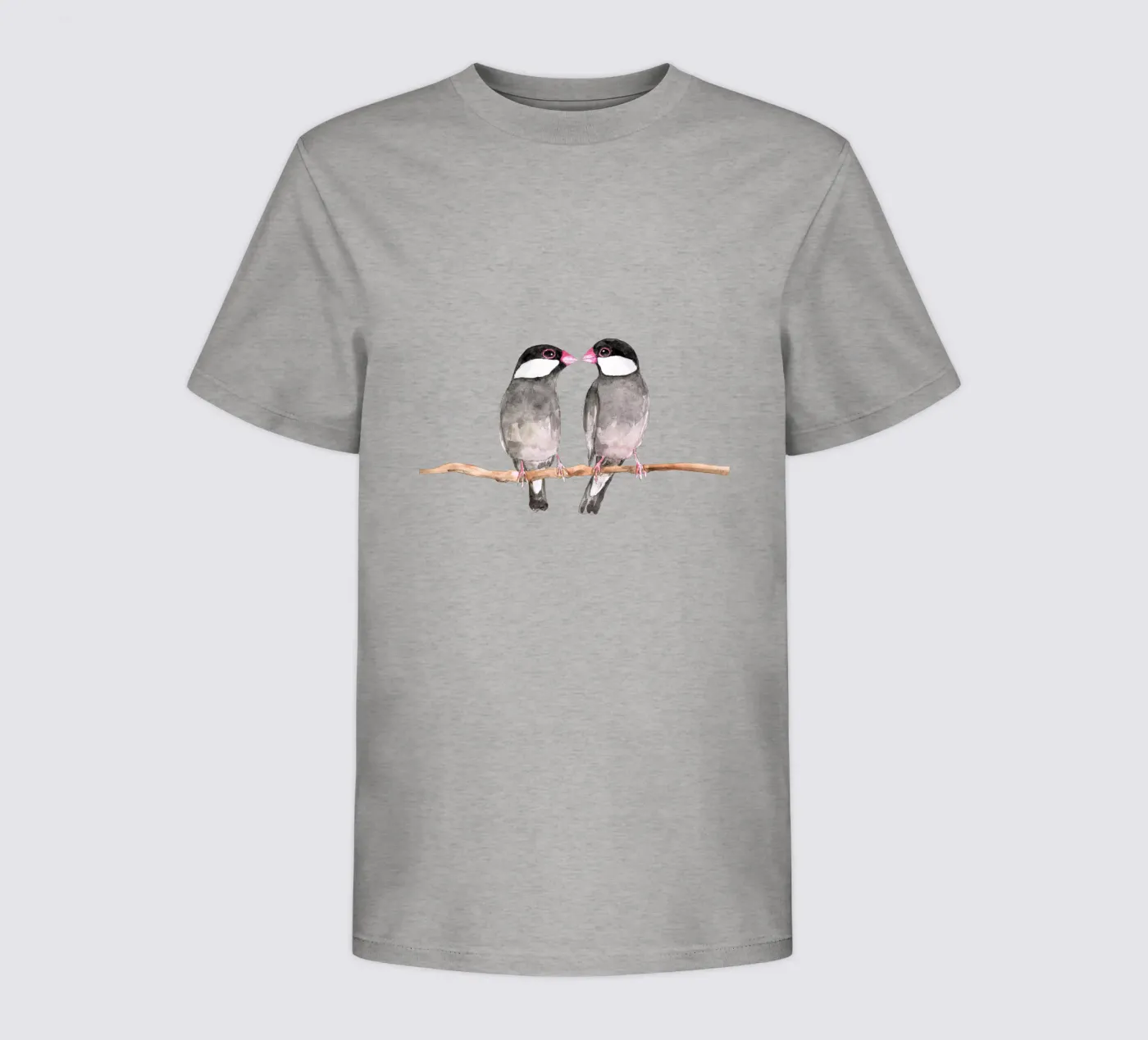 Two kissing Java sparrows kinder t-shirt van BwiseLizzy