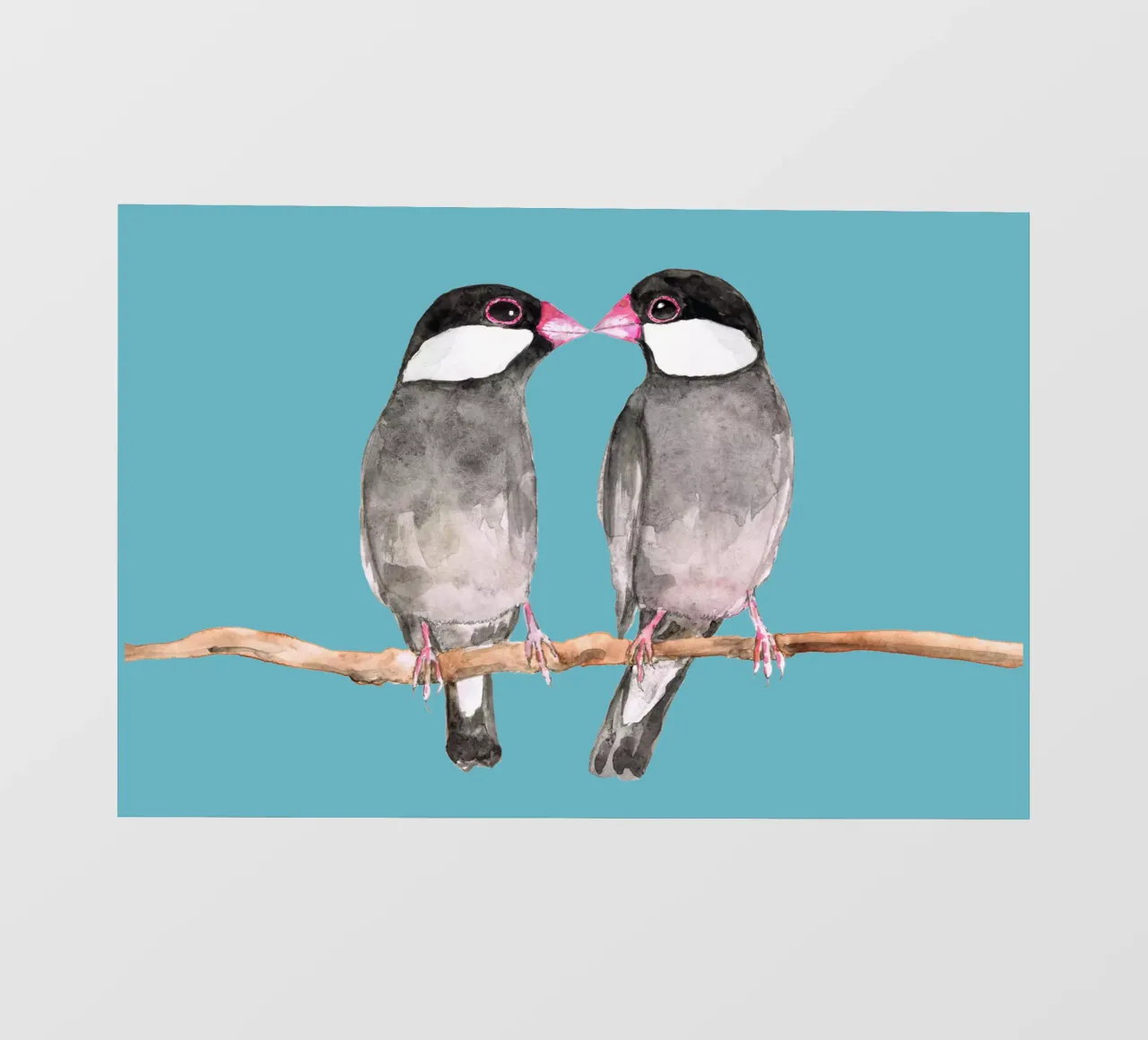 Two kissing Java sparrows pvc cover by BwiseLizzy