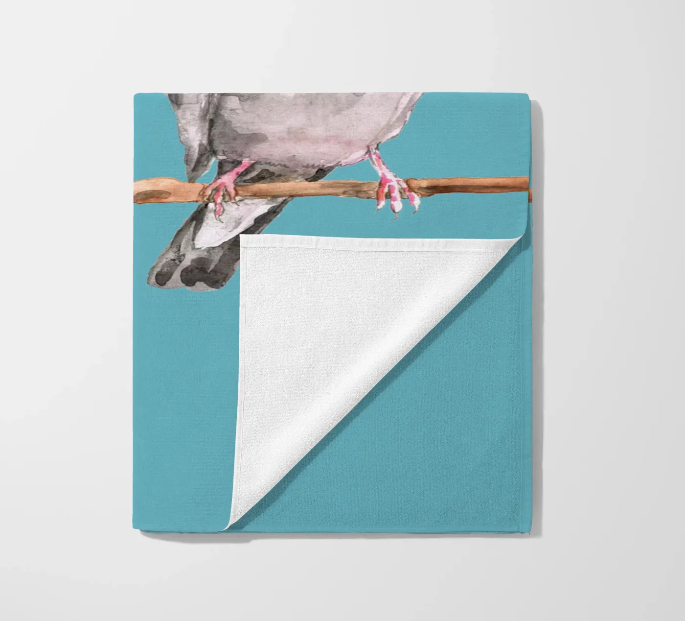 Two kissing Java sparrows strandhanddoek van BwiseLizzy