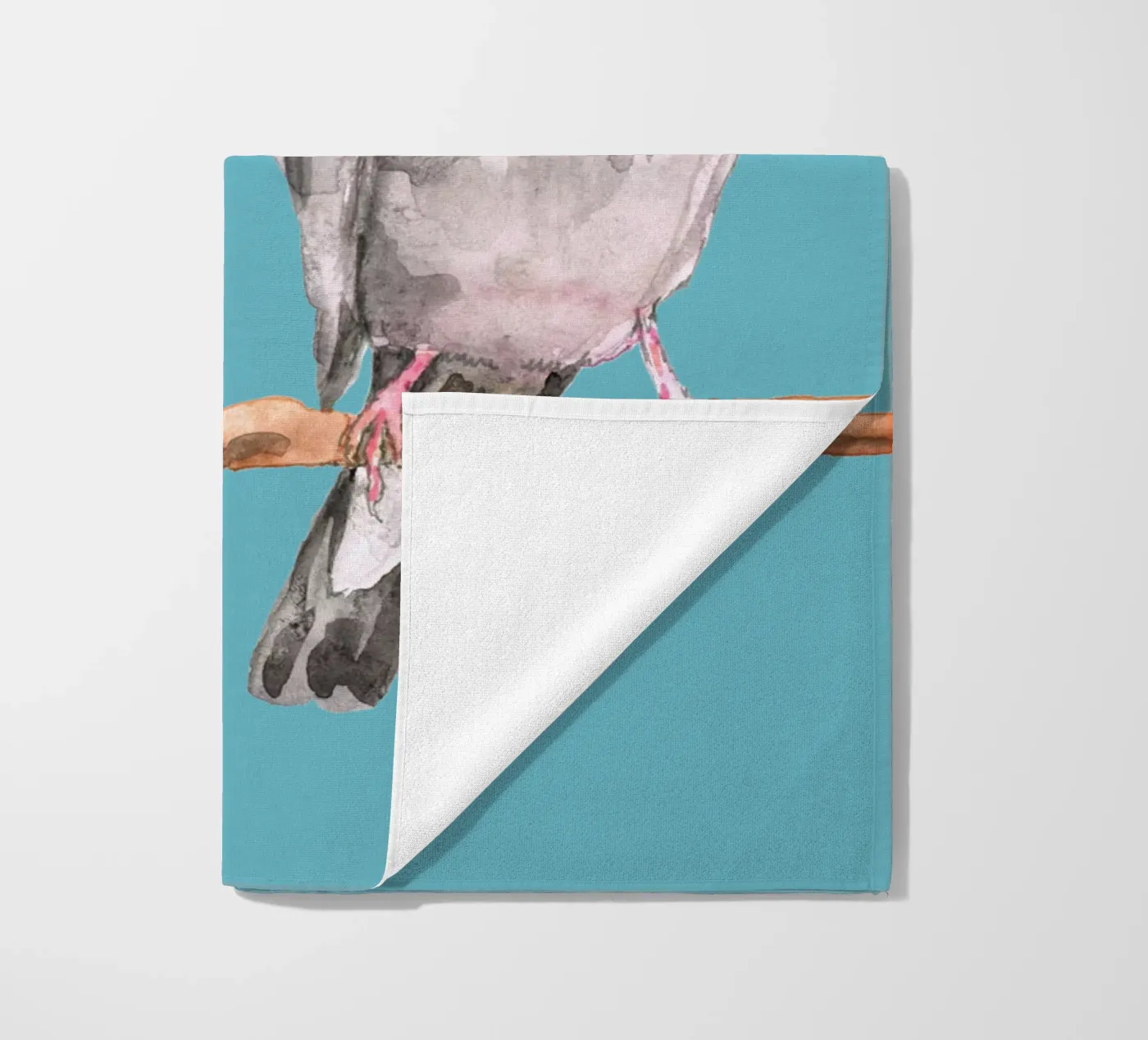 Two kissing Java sparrows strandhanddoek van BwiseLizzy