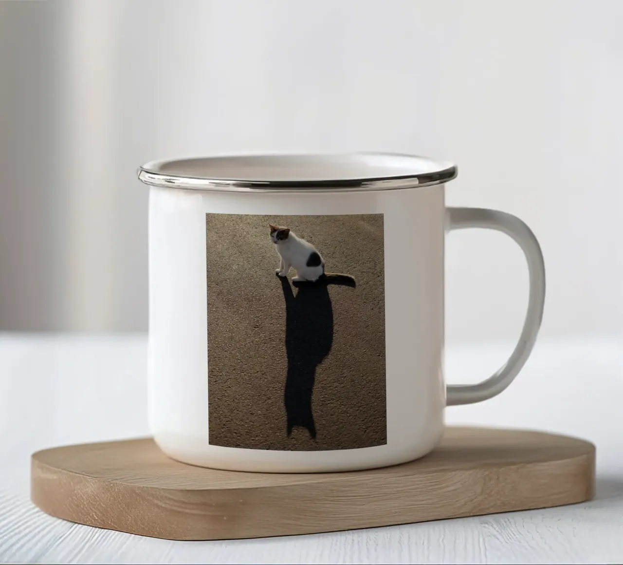 gatto in Grecia tazza in smalto da Simon Koy