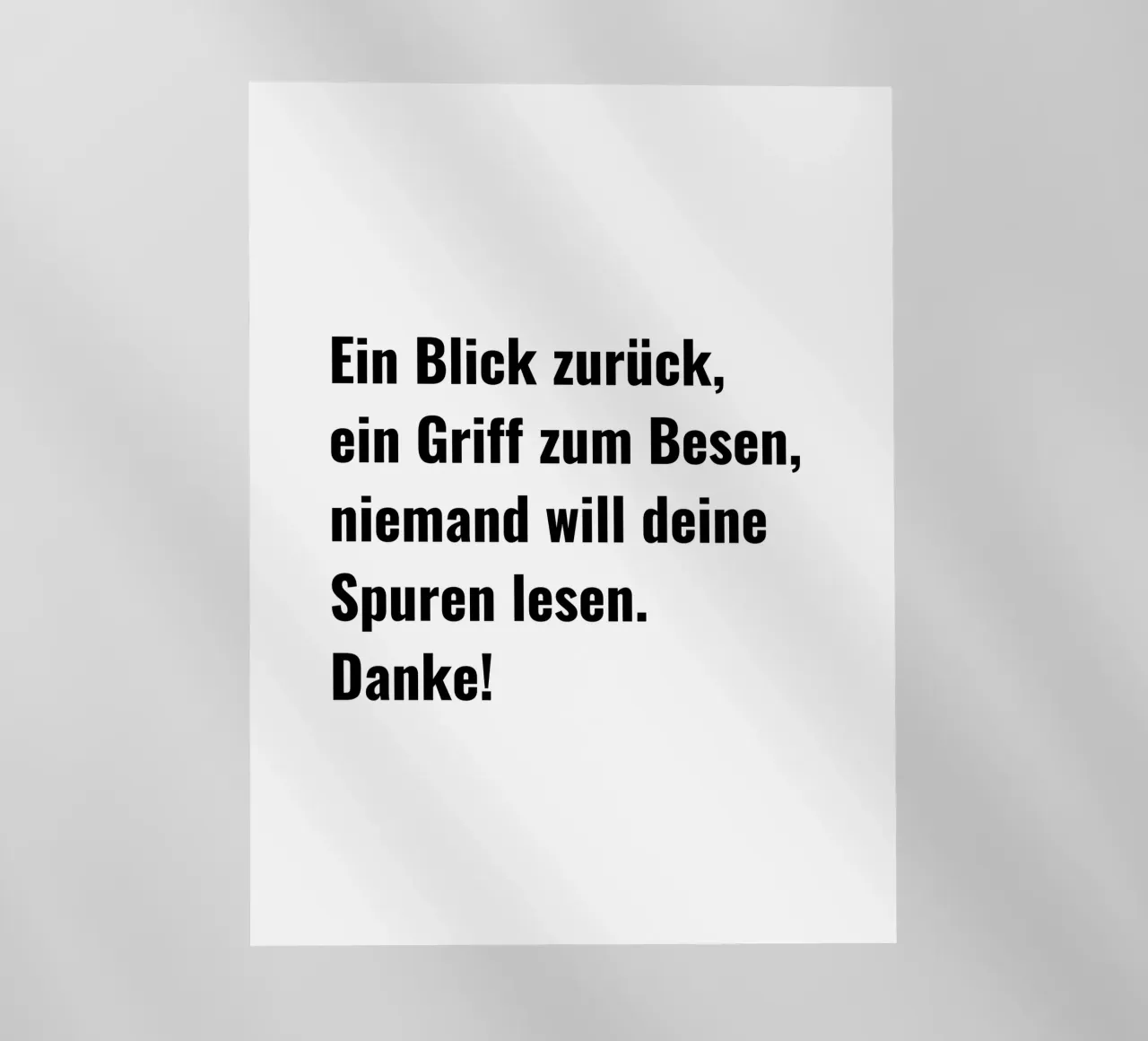 Slogan del WC: Uno sguardo al passato, una presa per la scopa pellicola backlit da RB-Quotes
