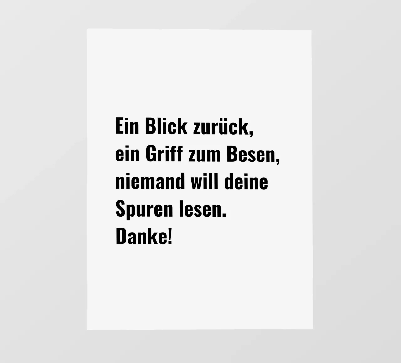 Slogan del WC: Uno sguardo al passato, una presa per la scopa pellicola backlit da RB-Quotes